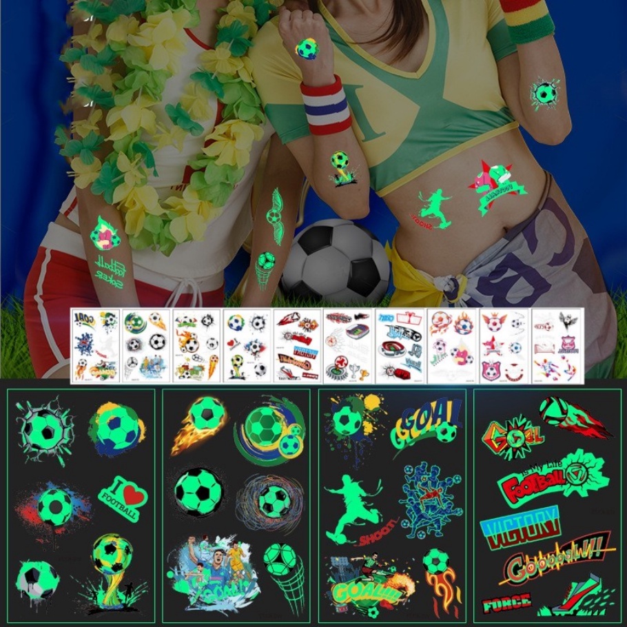 Hình Xăm Dán Tạm Thời Chống Nước Hình Ngọn Lửa / Bóng Đá Cho Bé Trai