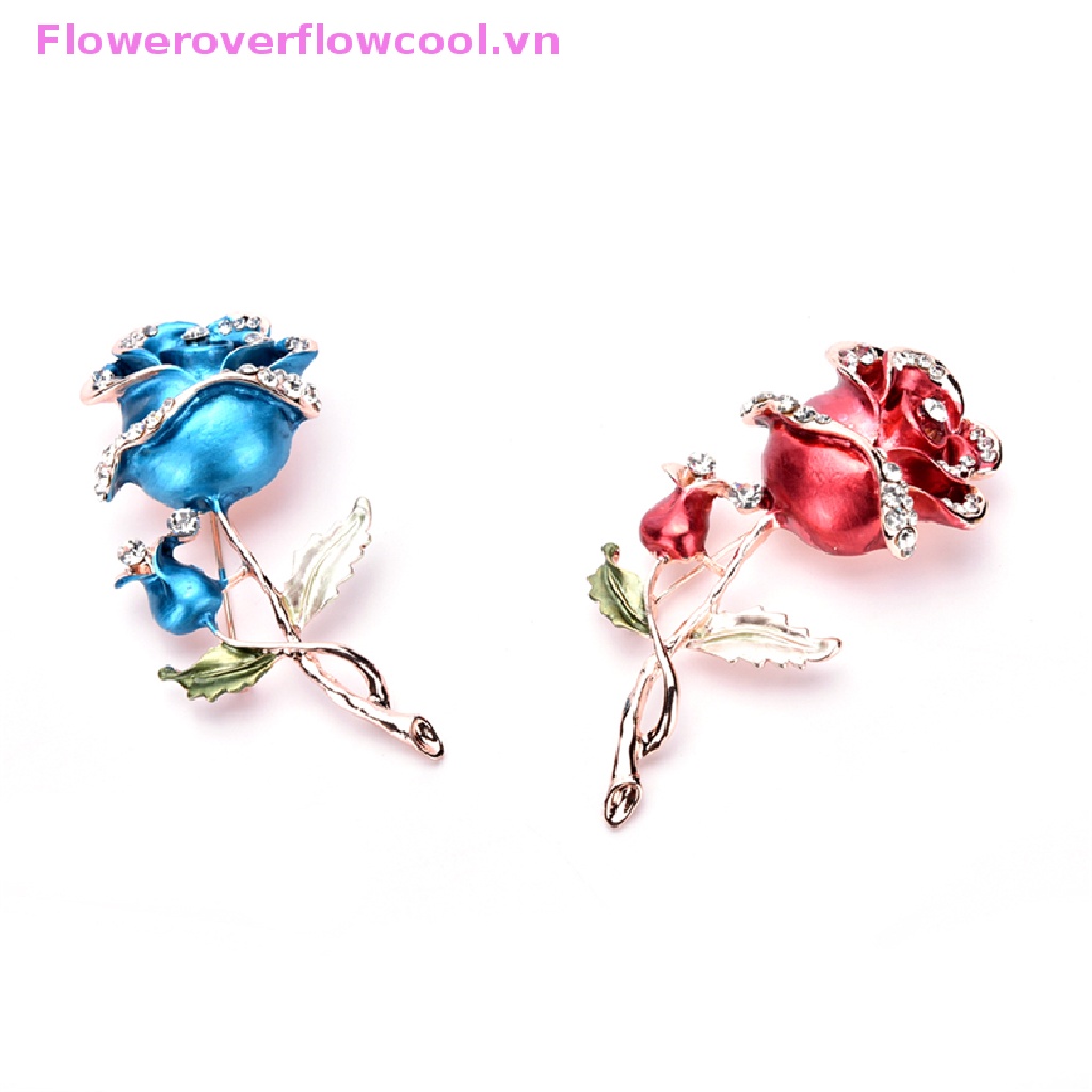 Ghim CàI ÁO HìNh Hoa HồNg ĐíNh Kim Cương Giả ThờI Trang Cho Nữ