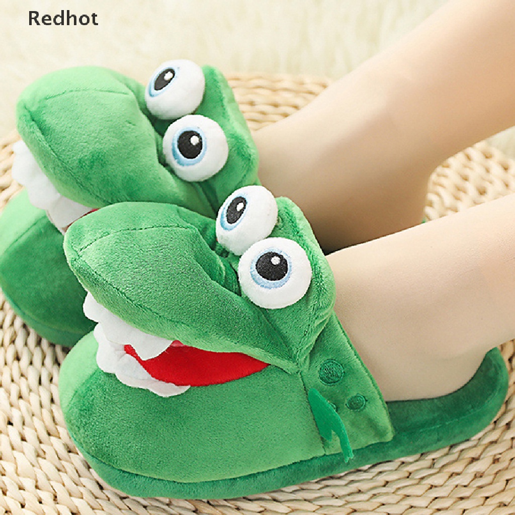 &lt; Redhot &gt; Dép Bông Cá Sấu Hoạt Hình Vui Nhộn Có Thể Di Chuyển Miệng Và Nhảy Múa Ấm Thoải Mái Quà Tặng Giáng