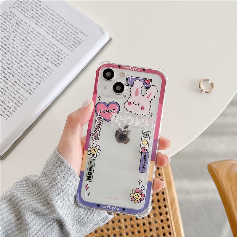 Ốp Điện Thoại TPU Silicon Chống Sốc Có Ngăn Đựng Thẻ Cho Iphone 14 13 Pro Max 12 11 Pro Max Xs X Xr