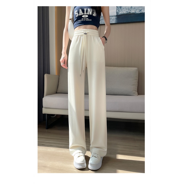 SUXI Quần Dài Lưng Cao Ống Rộng Thời Trang Mùa Hè Cho Nữ
