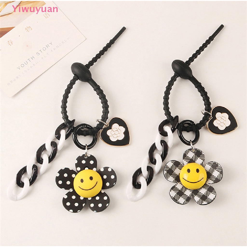 &lt; Yiwuyuan &gt; Móc Khóa Hình Hoa Hướng Dương Cười Mặt Cười Mặt Cười Có Mặt Dây Chuyền Trái