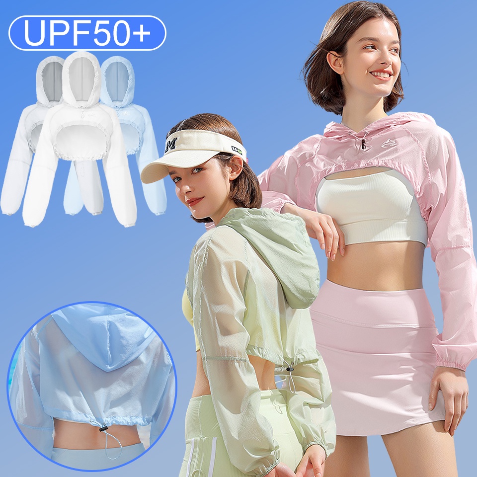 Áo Chống Nắng Bằng Lụa Lạnh Mỏng Thoáng Khí Kèm Nón Cho Nữ