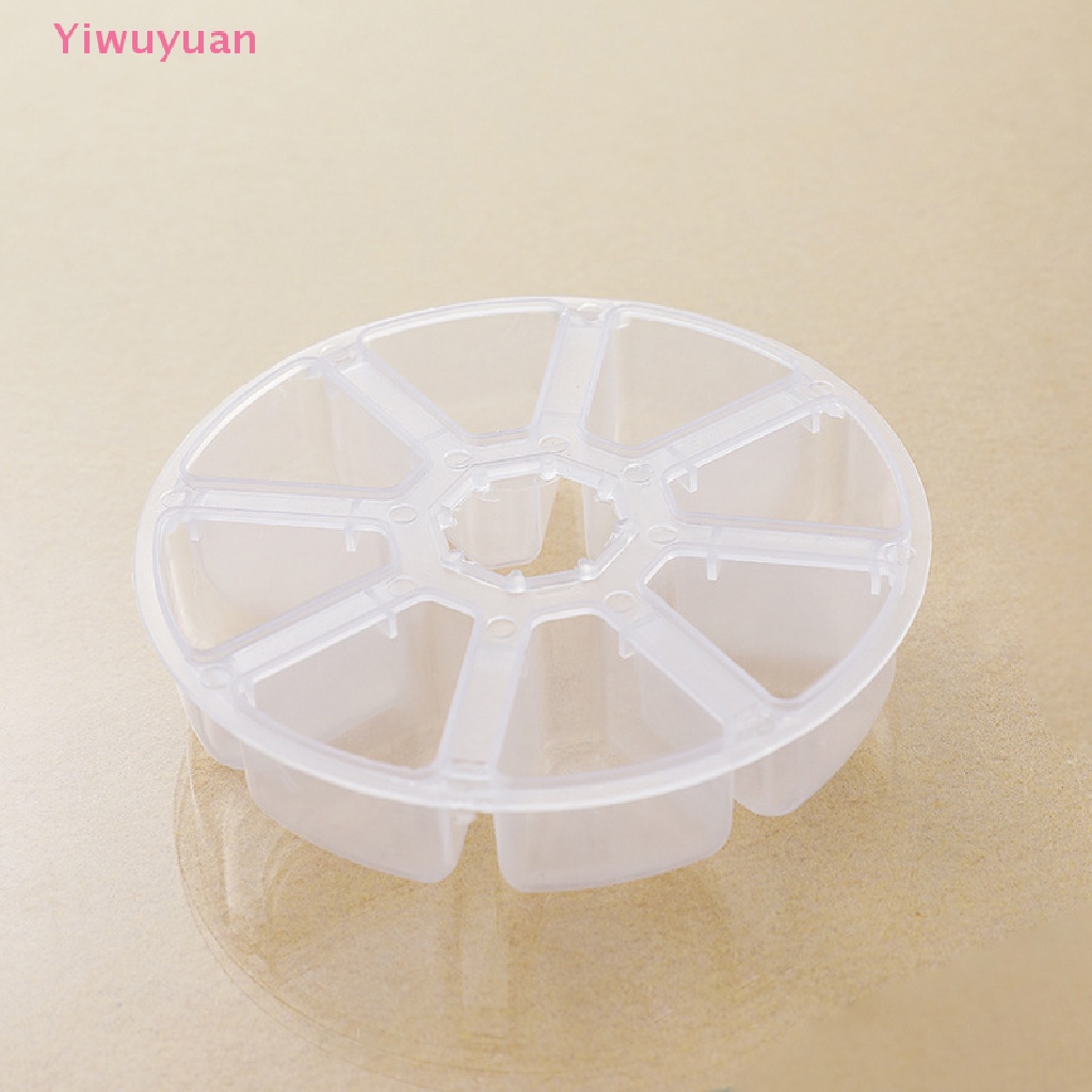 Hộp Nhựa Tròn 8 Ngăn Trong Suốt Đựng Trang Sức Tiện Lợi Mới