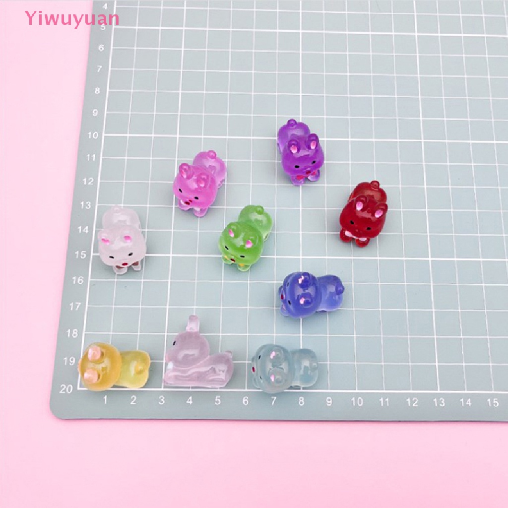 &lt; Yiwuyuan &gt; Tượng Thỏ Mini Dạ Quang Trang Trí Chậu Cây Trong Nhà Thế Giới Mới