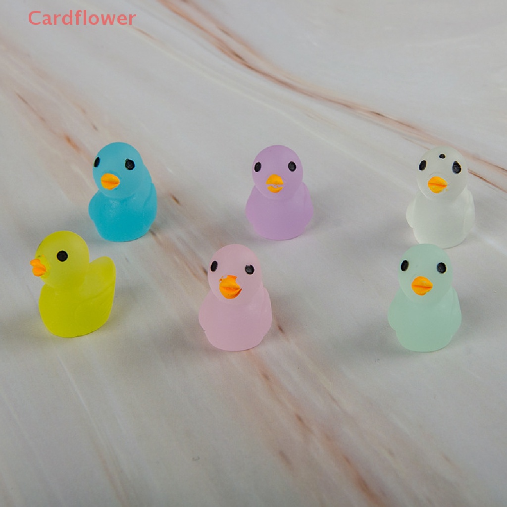 Bộ 10 Tượng Vịt Mini Bằng Nhựa Phát Quang Trang Trí Sân Vườn Mới