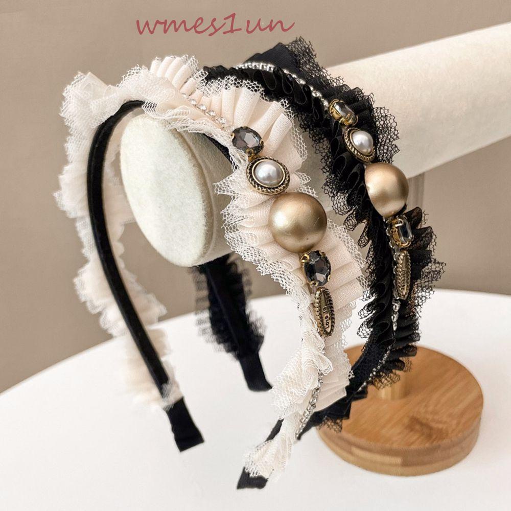 Băng Đô Cài Tóc Phối Lưới Phong Cách Retro WMES15H Cho Nữ