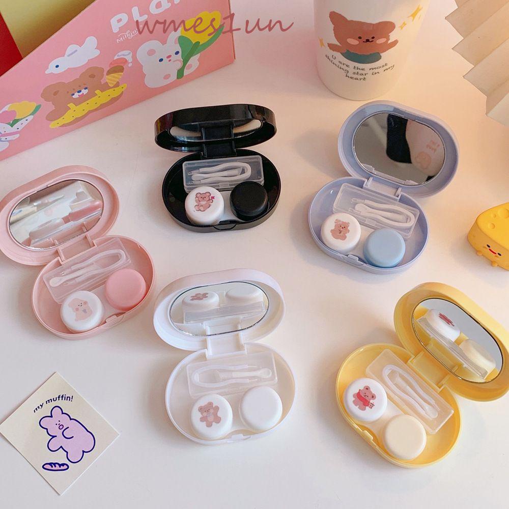 Hộp Đựng Kính Áp Tròng WMES15H Hình Oval / Gấu Hoạt Hình Dễ Thương