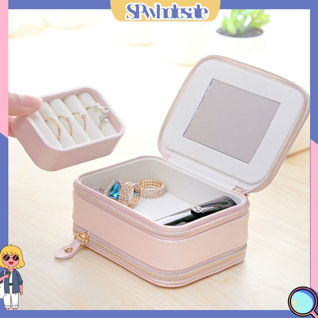 <SPwholesale> Hộp Đựng Trang Sức Bằng Da Giả Mini Thoải Mái