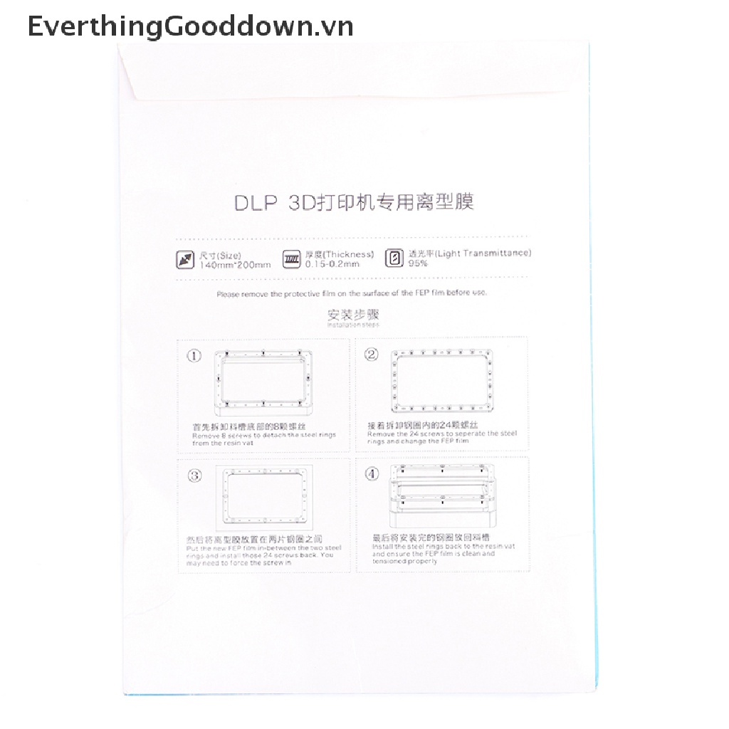Everthinggooddown 2 Tấm Phim FEP Cho Máy In 3D Photon Mono X Resin SLA / LCD FEP