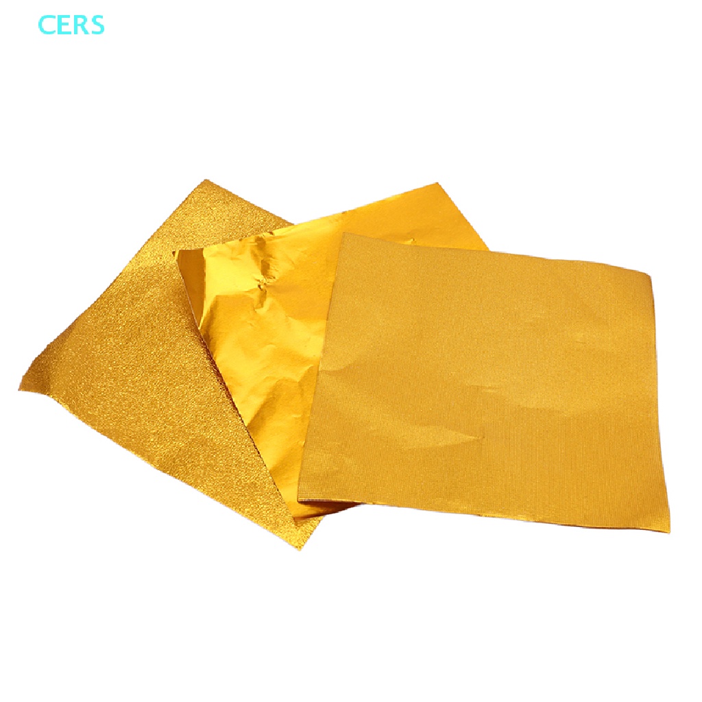 Set 200 Giấy Thiếc Mạ Vàng 8 * 8cm Dùng Gói Kẹo / Sô Cô La / Bánh Quy DIY