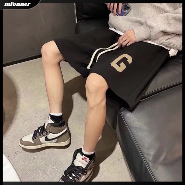 Quần Short Dáng Rộng Mỏng Thoáng Khí In Chữ Thời Trang Mùa Hè Cho Nam