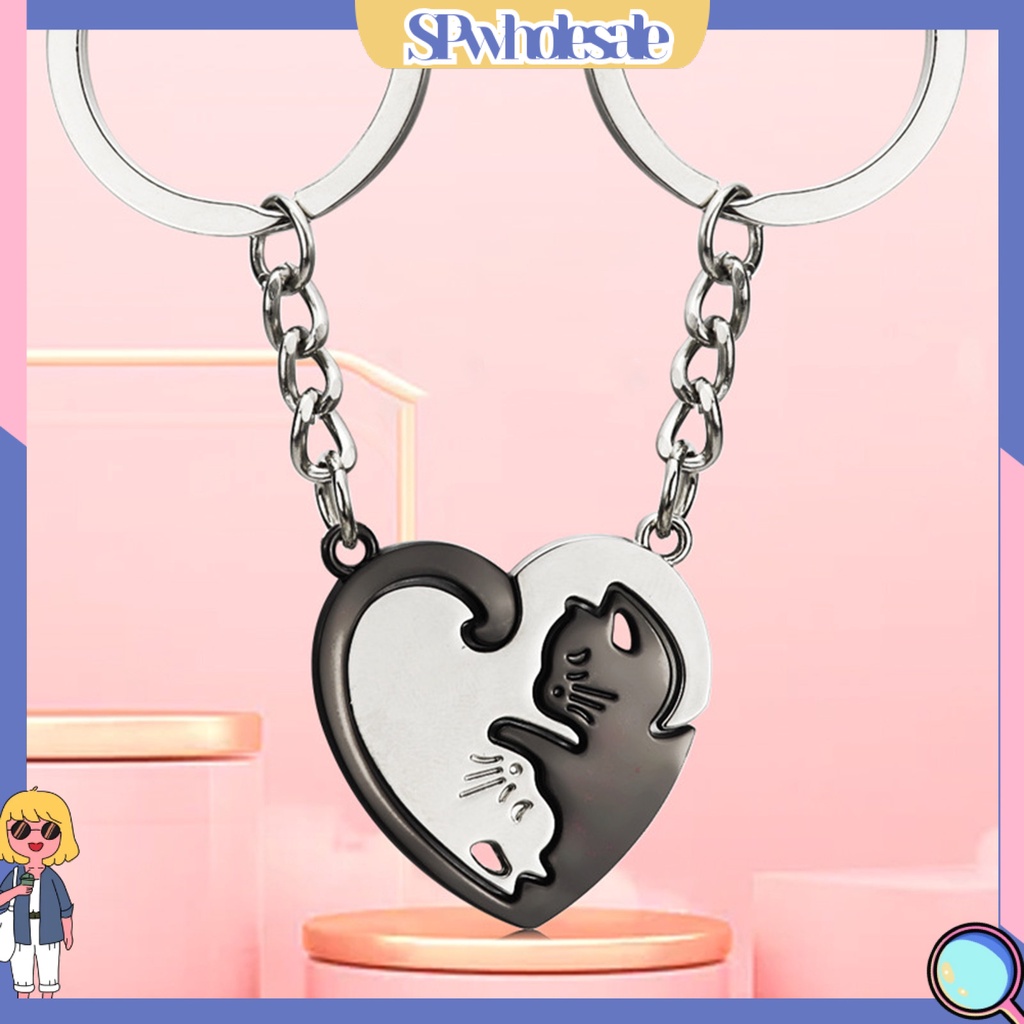 <SPwholesale> 2 Móc Khóa Hình Trái Tim Âm Dương Đa Năng