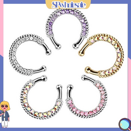 &lt;SPwholesale&gt; Khuyên Mũi Hình Chữ U Đính Đá Cá Tính