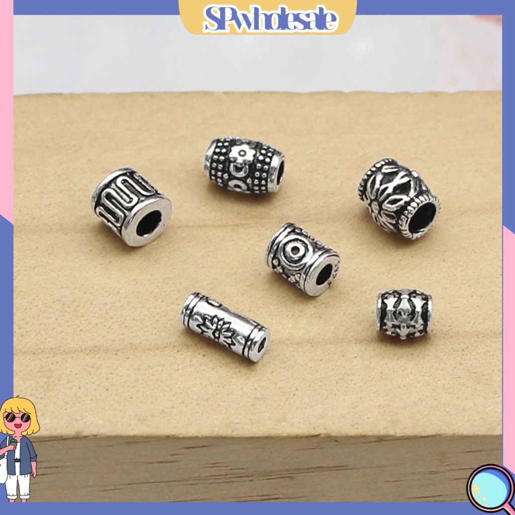 &lt;SPwholesale&gt; Set 260 Hạt Đệm Bằng Hợp Kim Khắc Họa Tiết Cổ Điển Chống Mài Mòn Dùng Làm Đồ Thủ Công