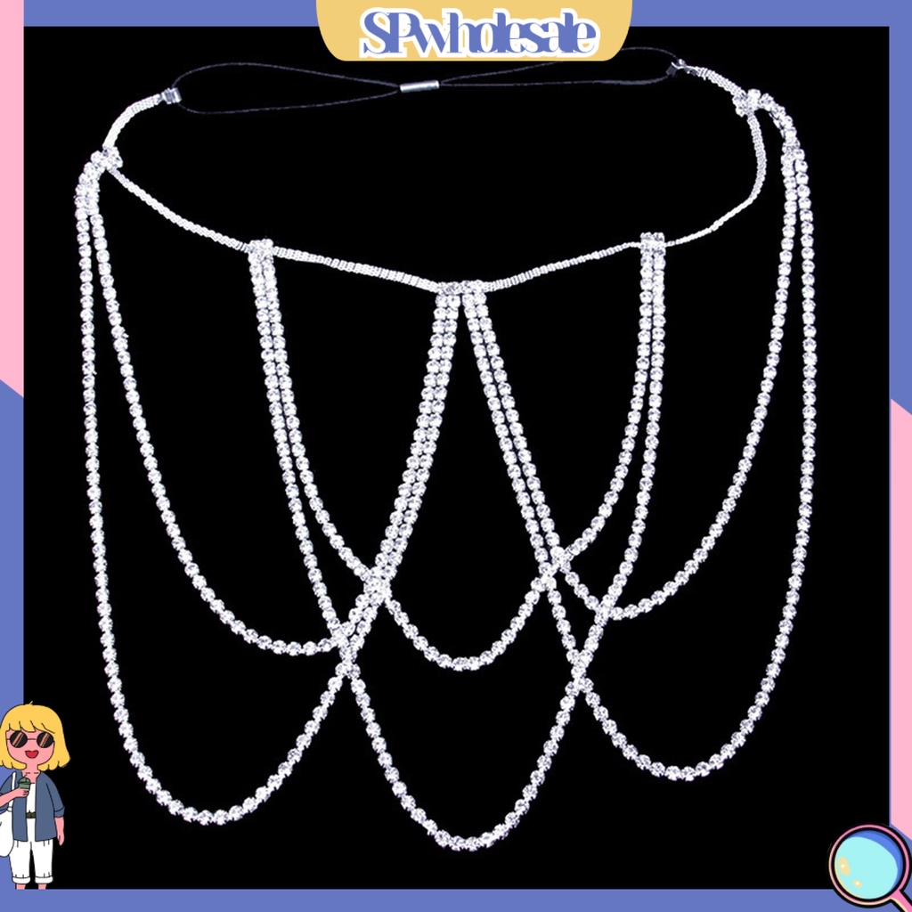 &lt;SPwholesale&gt; Chuỗi Dây Đeo Đùi Nhiều Lớp Đính Đá Lấp Lánh Quyến Rũ Cho Nữ