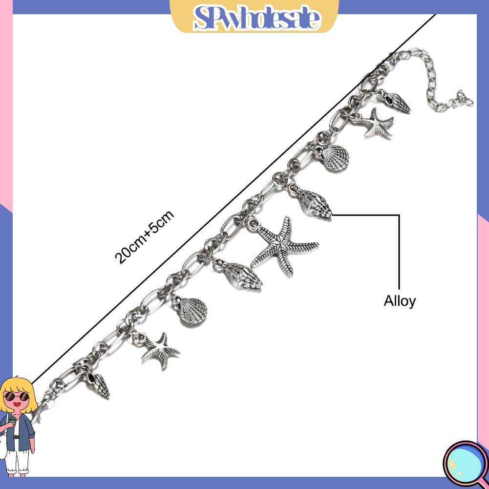 &lt;SPwholesale&gt; Lắc Chân Đính Vỏ Sò / Sao Biển Phong Cách Boho Thời Trang Cho Nữ