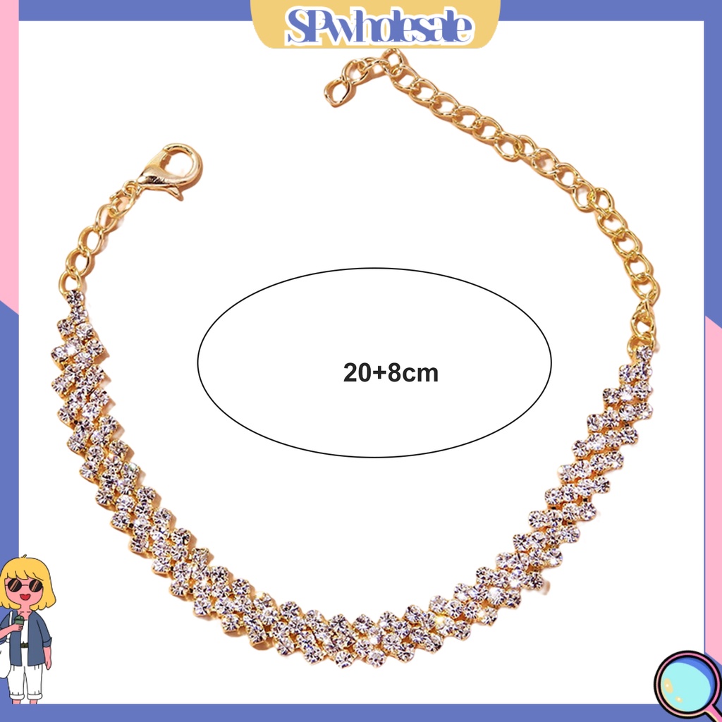 &lt;SPwholesale&gt; 1 Lắc Chân Nối Dài Đính Đá Lấp Lánh Thời Trang Cho Nữ