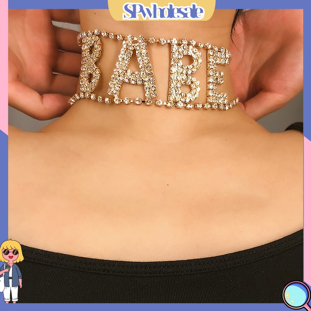 &lt;SPwholesale&gt; Vòng cổ Mặt Hình Khối Đính Đá Lấp Lánh Không Phai Màu