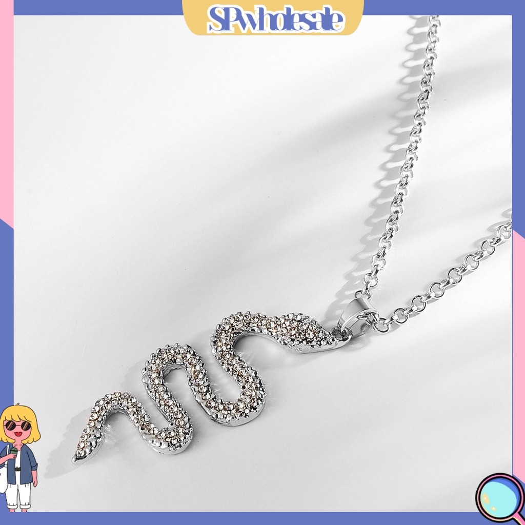 &lt;SPwholesale&gt; Vòng cổ Hình Rắn Đính Đá Đơn Giản Cho Nữ