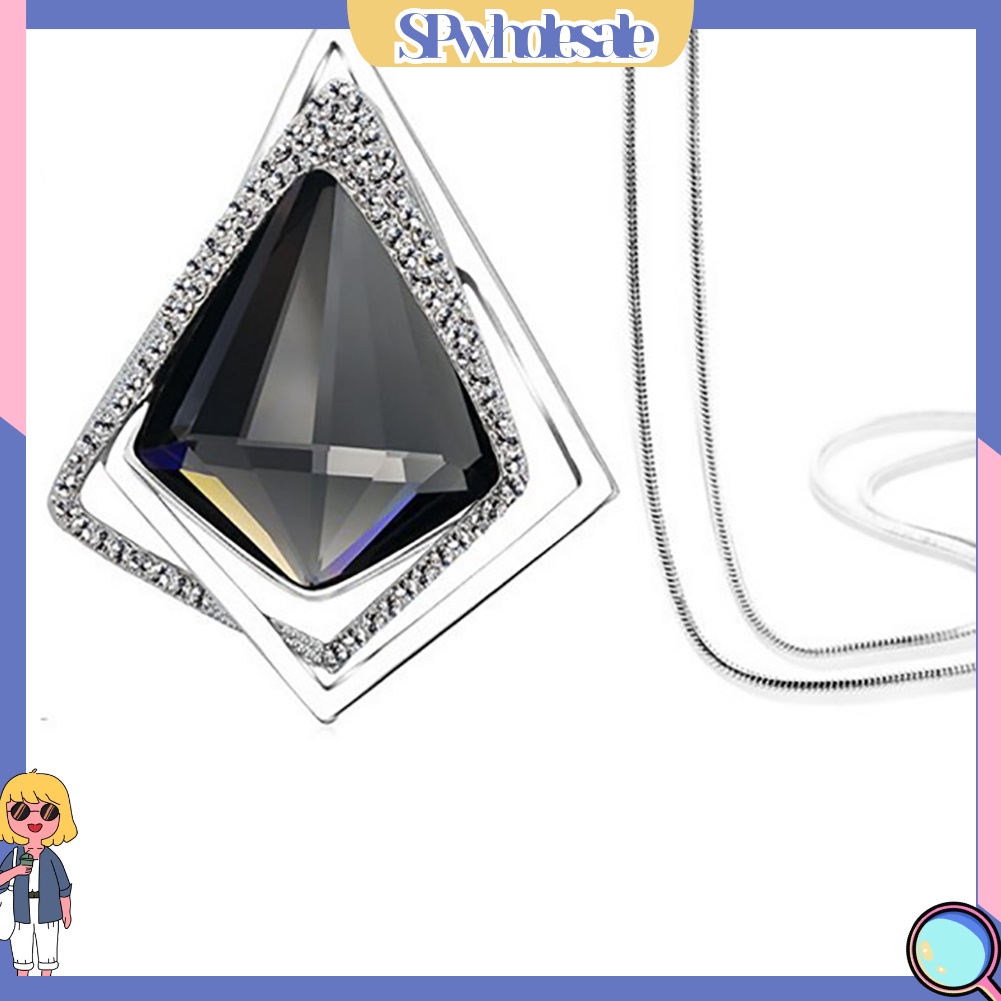 &lt;SPwholesale&gt; Vòng cổ Dáng Dài Đính Đá Kim Cương Nhân Tạo Thời Trang Dành Cho Nữ