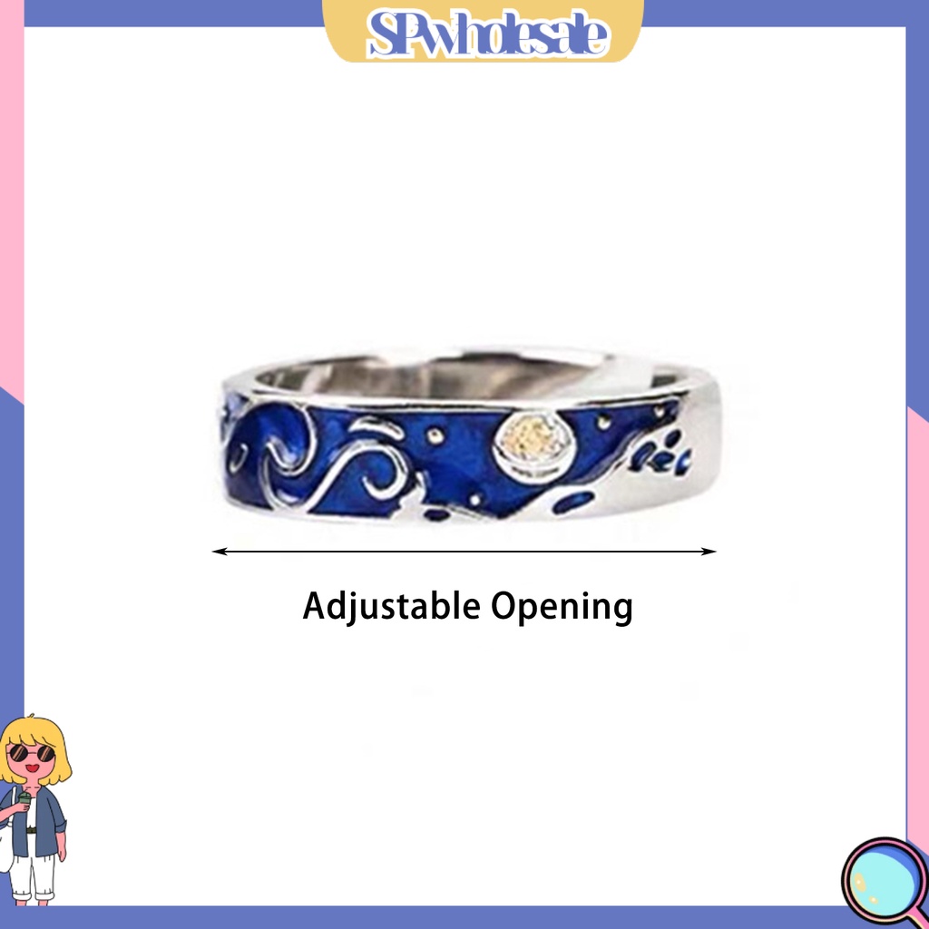 1 Nhẫn Hở Mạ Bạc Họa Tiết Hình Học Đơn Giản Thời Trang Cho Cặp Đôi