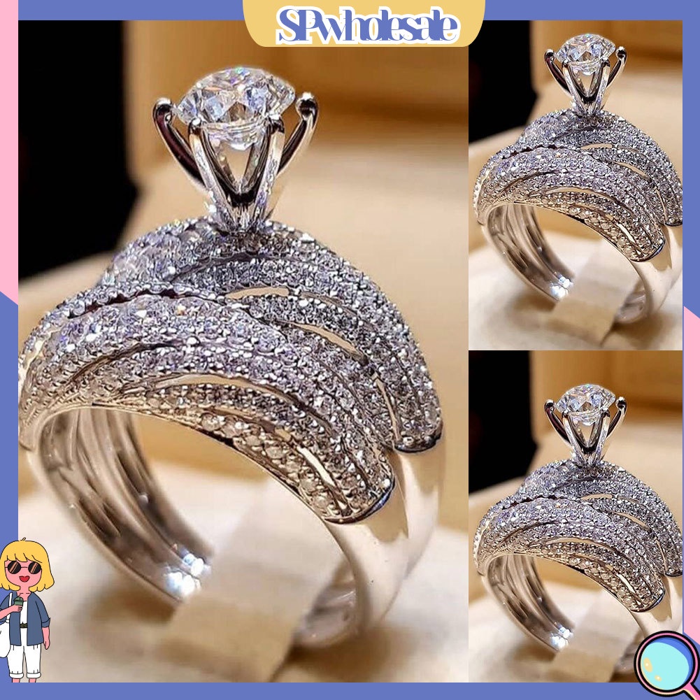 &lt;SPwholesale&gt; Nhẫn Tròn Đính Đá Phong Cách Vintage Cho Nữ