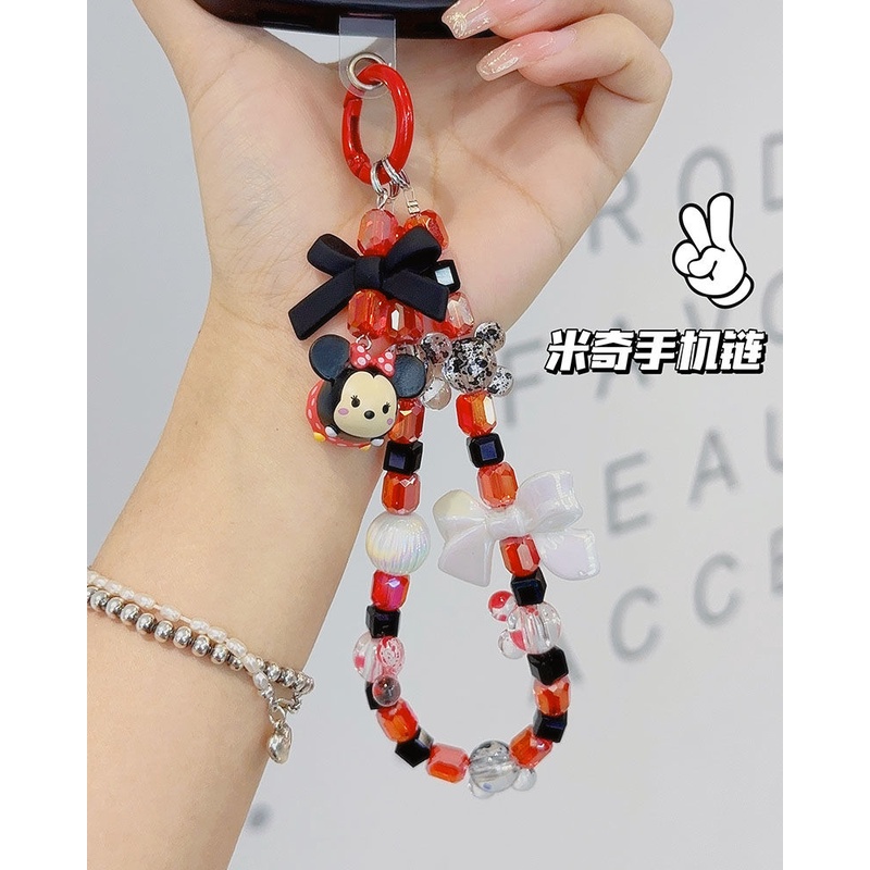 [Dây Đeo Điện Thoại] Vòng Tay Chuỗi Hạt Pha Lê Disney Phong Cách Ins Phổ Biến