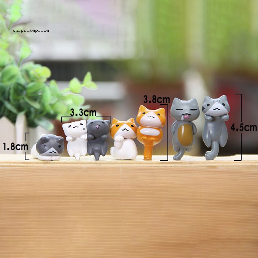 Bộ 6 Đồ trang trí Mèo Chống Trầy Xước Để Bàn Trang Trí