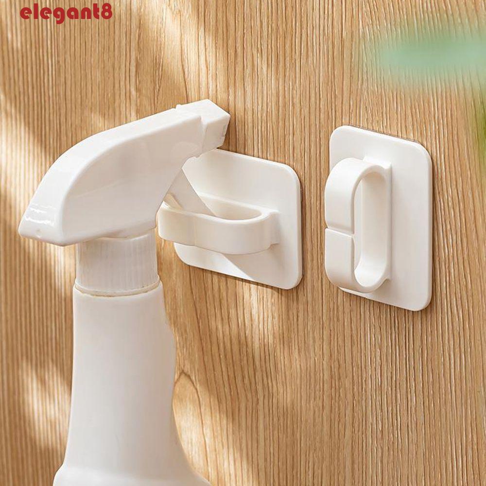 Set 2 Móc Treo Đồ Dán Tường Bằng PP Màu Trắng Kiểu Dáng Đơn Giản