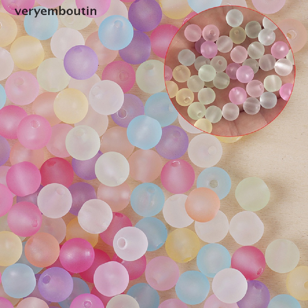 Set 100 Hạt Xỏ Lỗ Tròn 6mm Nhiều Màu Sắc Dùng Để Làm Đồ Trang Sức Thủ Công