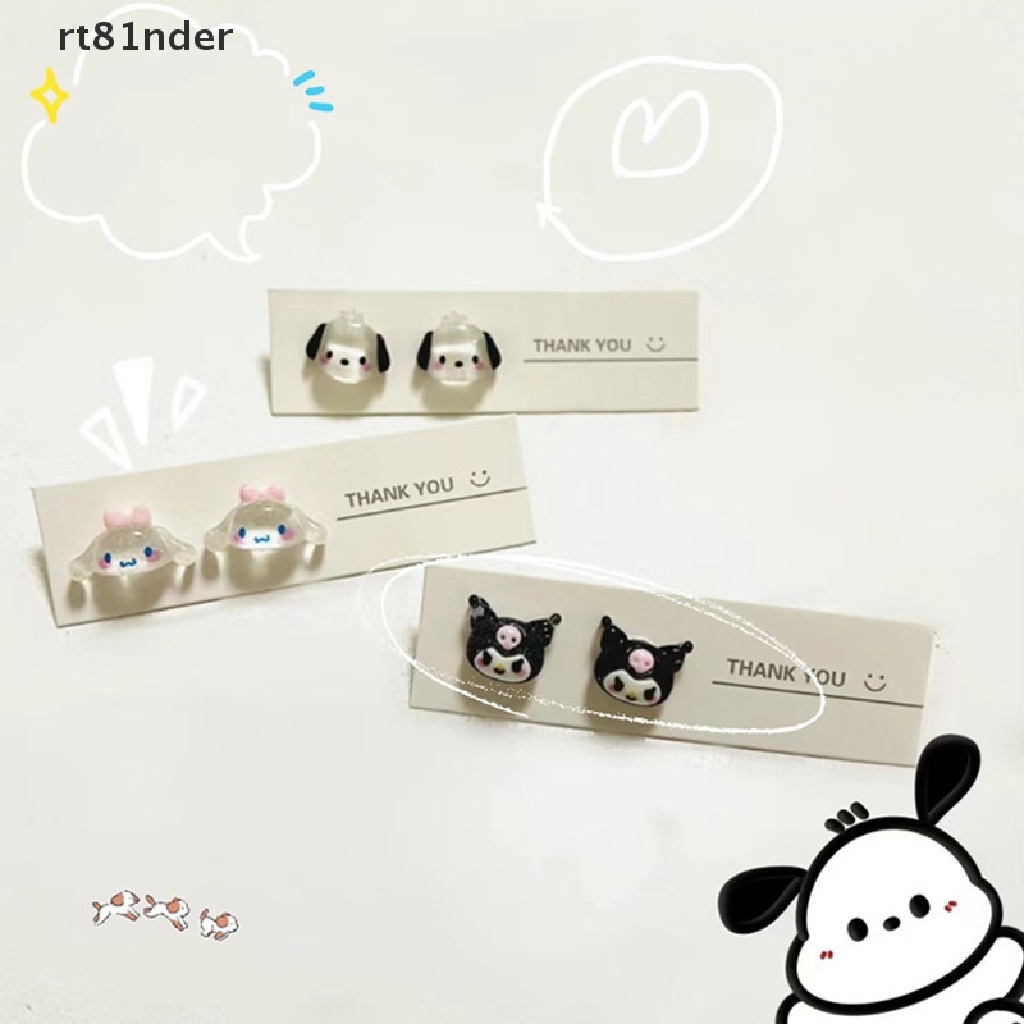 Rt Sanrio Bông Tai Mini Bằng Nhựa Mềm Hình Kuromi Cinnamoroll My Melody Pompompurin Phong Cách Harajuku Đáng Yêu Cho Nữ n