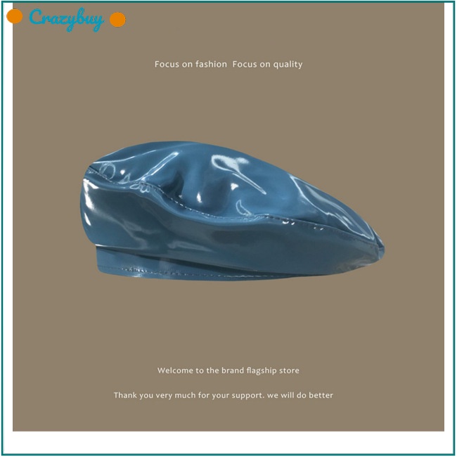 Cr Mũ Beret Da Pu Chống Nắng Thoáng Khí Phong Cách Retro Thời Trang Cho Nữ