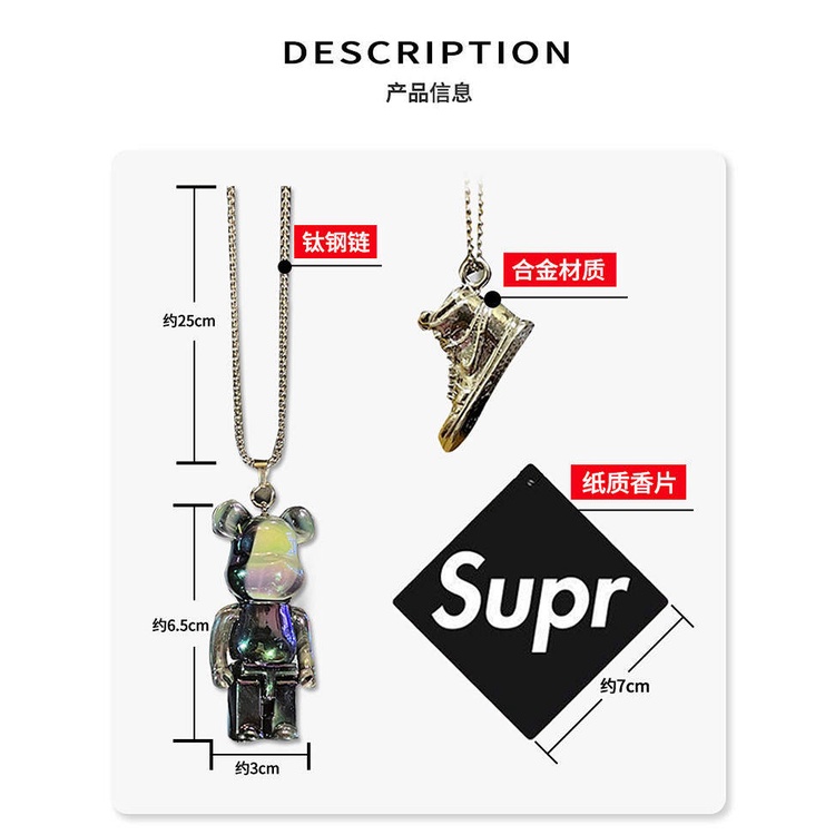 2023 New Cute Violent Bear Automobile Hanging Ornament Car Interior Rearview Mirror Pendant Trending Cartoon Special Decoration Pendant 9wBA