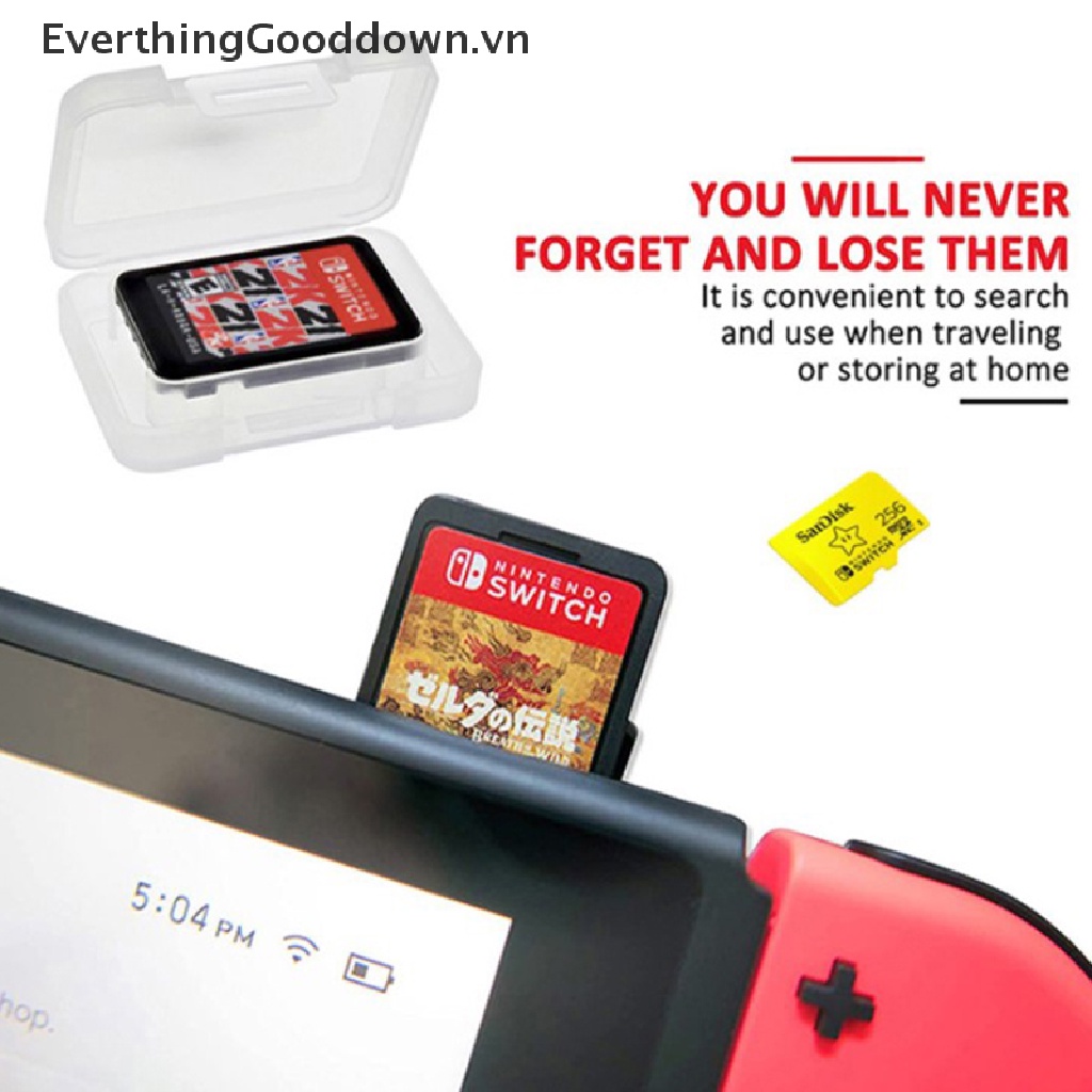 Everthinggooddown 10 Hộp Đựng Thẻ Nhớ TF Mini Cho Nintendo Switch Lite OLED vn