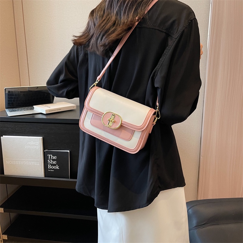 Túi Đeo Vai Hình Vuông Màu Sắc Đơn Giản Chất Lượng Cao Phong Cách retro Dành Cho Nữ