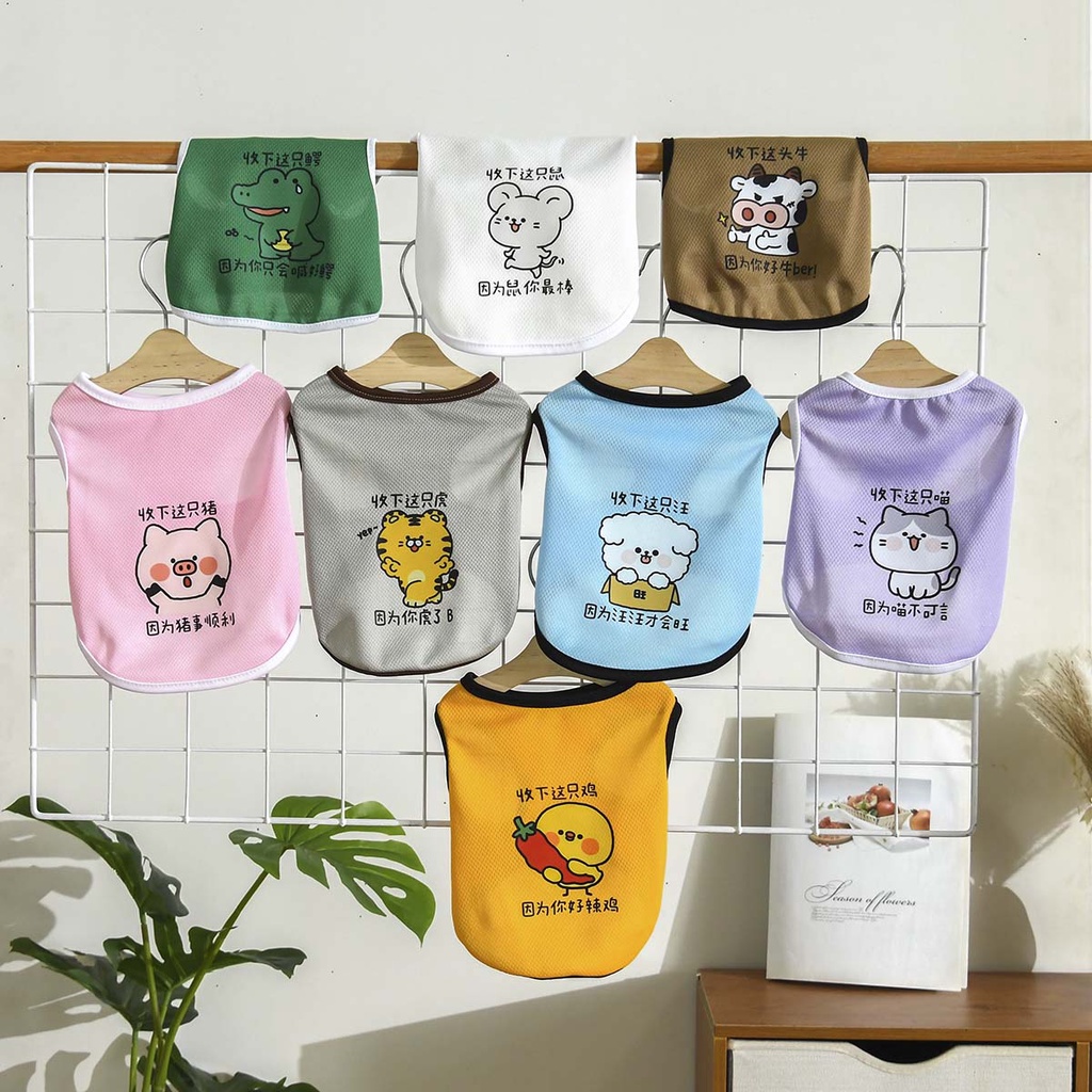 Áo Mùa Hè Mỏng Nhẹ Thoáng Khí Màu Kẹo Cho Thú Cưng