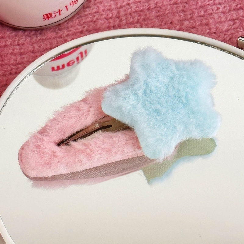 Kẹp Tóc Hình Ngôi Sao Bằng Lông Nhung Dễ Thương Xinh Xắn