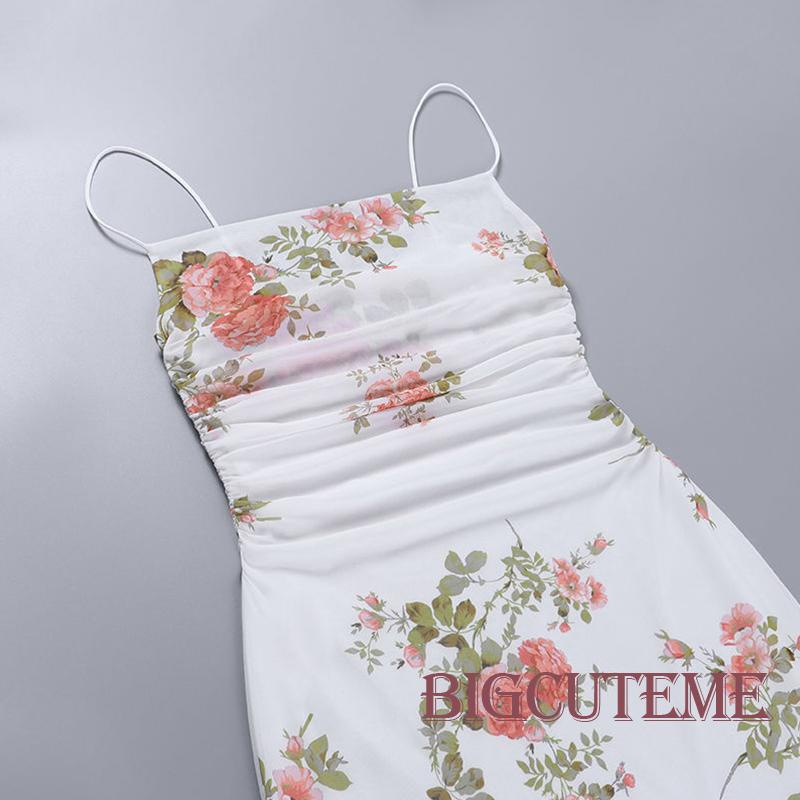 Đầm Midi Sát Nách Ôm Dáng In Họa Tiết Hoa Thời Trang Mùa Hè Cho Nữ