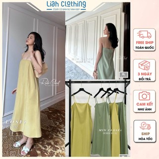 D4-45 | Váy hai dây cấu ly thân dáng suông | Min design by H2 | Liah clothing