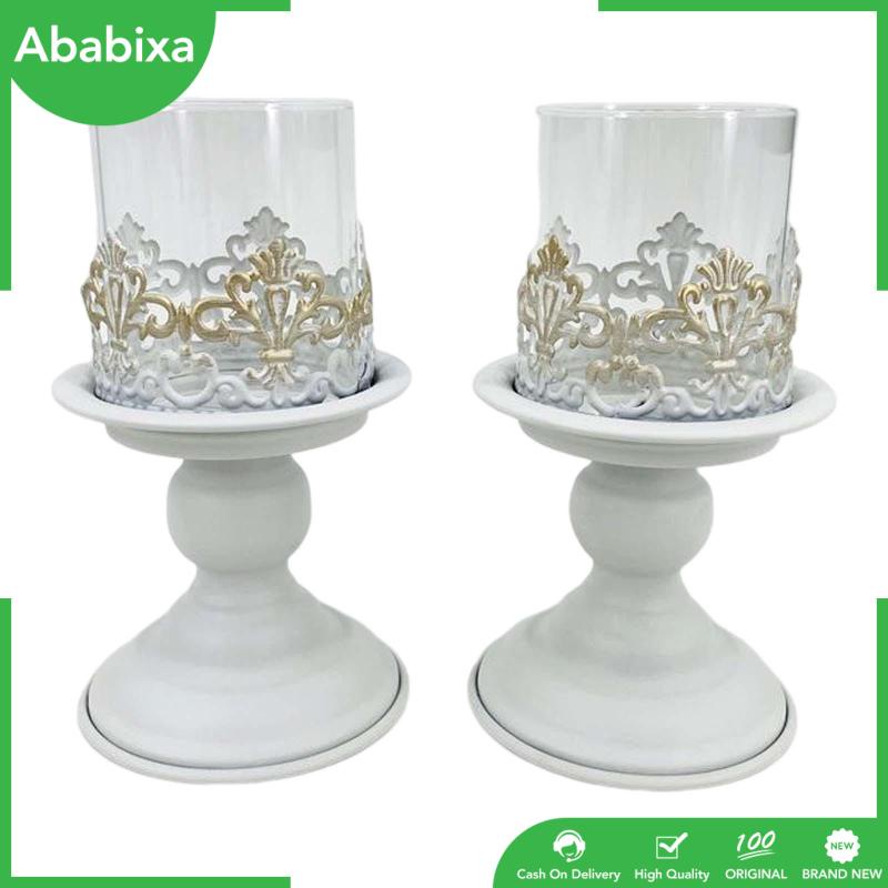 Bộ 2 Giá Đỡ Đèn Cầy Bằng Sắt Phong Cách Cổ Điển Độc Đáo Trang Trí Nhà Cửa