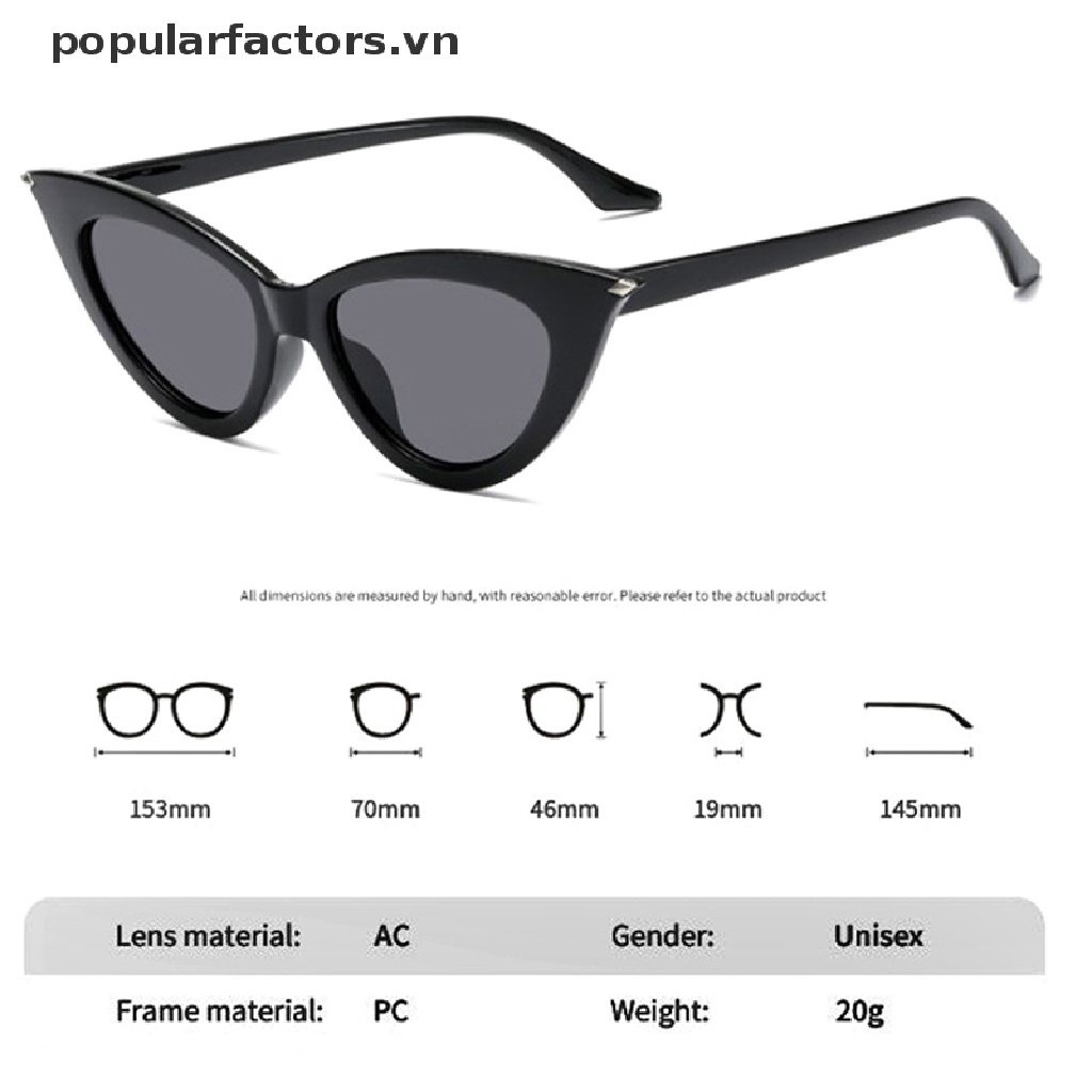 Kính Mát Gọng Mắt Mèo Phong Cách Retro Chống Tia UV400