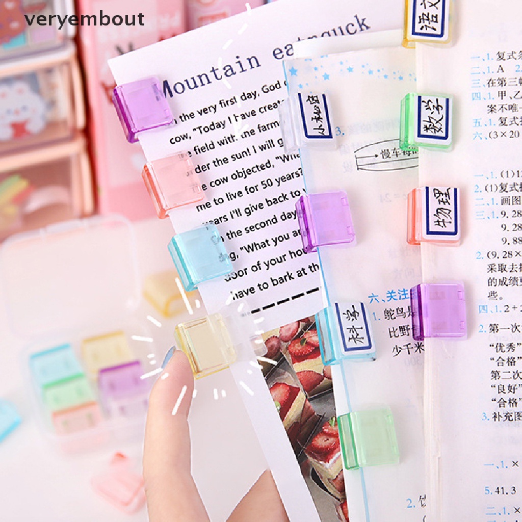 Set 5 Kẹp Giấy Mini Màu Kẹo Trong Suốt Dùng Đánh Dấu Trang Sách Tiện Dụng