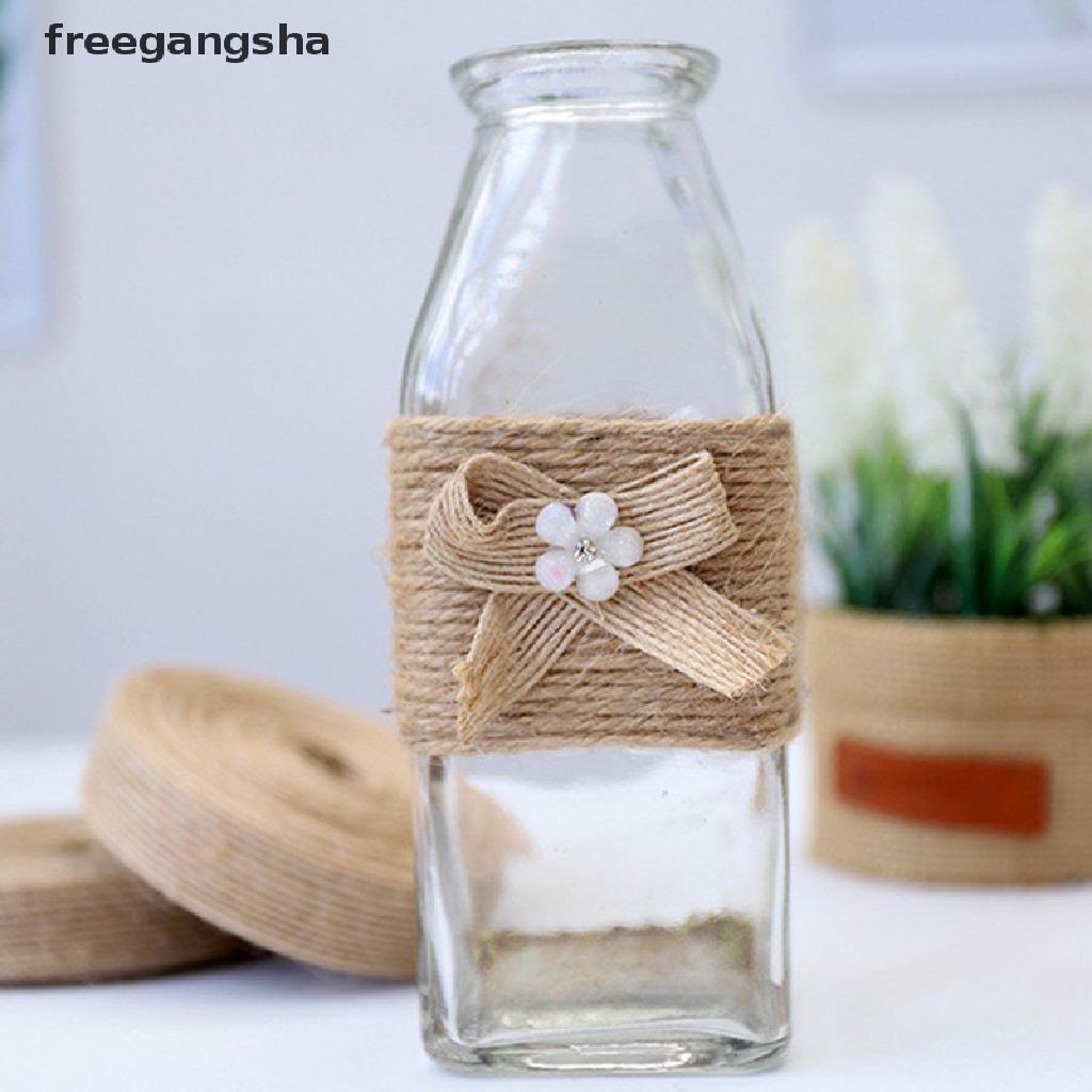 Cuộn Dây Vải Bố Tự Nhiên 10M Dùng Gói Quà / Trang Trí Tiệc Cưới Phong Cách Vintage Gương Trang Điểm Fdhhhh