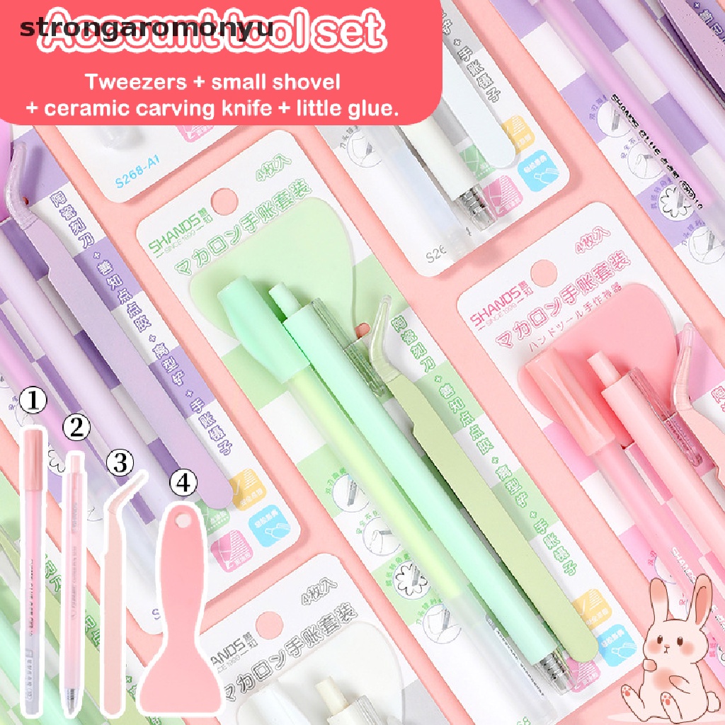 Bộ 4 Dụng Cụ Bút Nhíp Dùng Trang Trí Sổ Tay DIY Dễ Thương