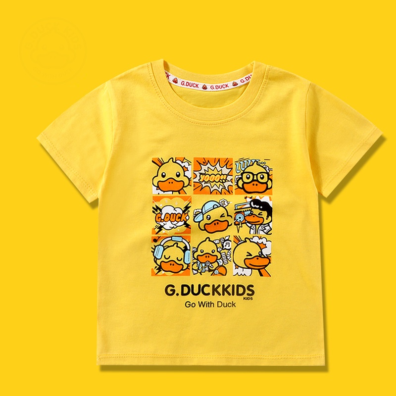 Áo Thun Tay Ngắn In Hình Chú Vịt Hoạt Hình Chất Liệu cotton Cho Bé