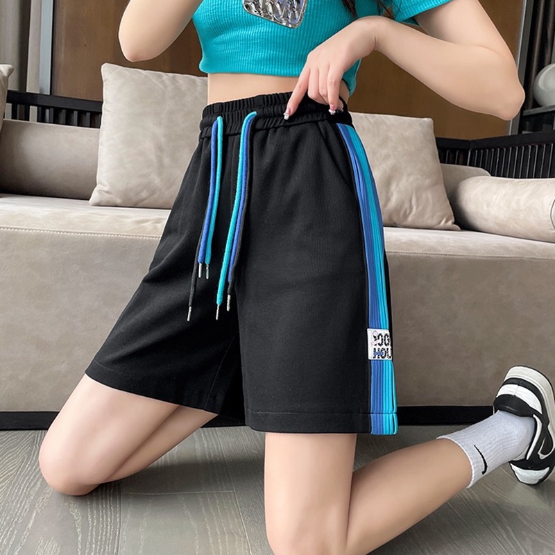 IELGY    Quần Short Thể Thao Lưng Cao Dáng Rộng Thời Trang Mùa Hè Cho Nữ