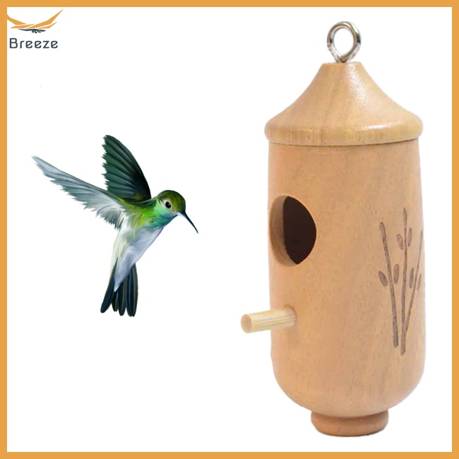 Dụng Cụ Cho Chim Ăn Bằng Gỗ Có Vòng Kim Loại Treo Ban Công Sân Vườn