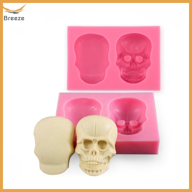 Khuôn Silicone Làm Bánh Hình Xương Mặt Nạ Đầu Lâu Độc Đáo
