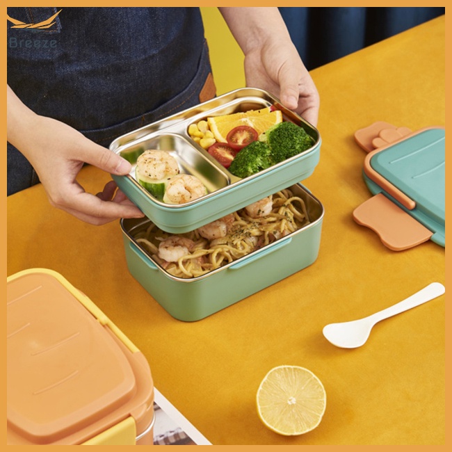 Hộp cơm Hai Tầng Cách Nhiệt Sức Chứa Lớn Có Thể Tháo Rời Tiện Dụng